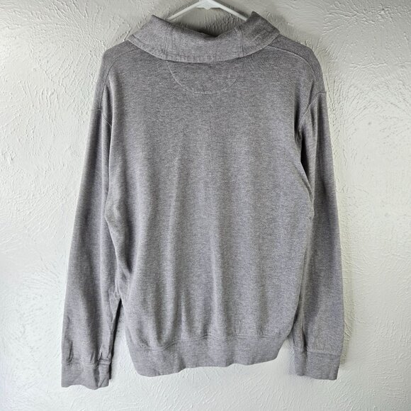 Ralph Lauren Shawl Collar Sweater Mens M Gray Preppy Pullover Logo Long Sleeve - Picture 2 of 13